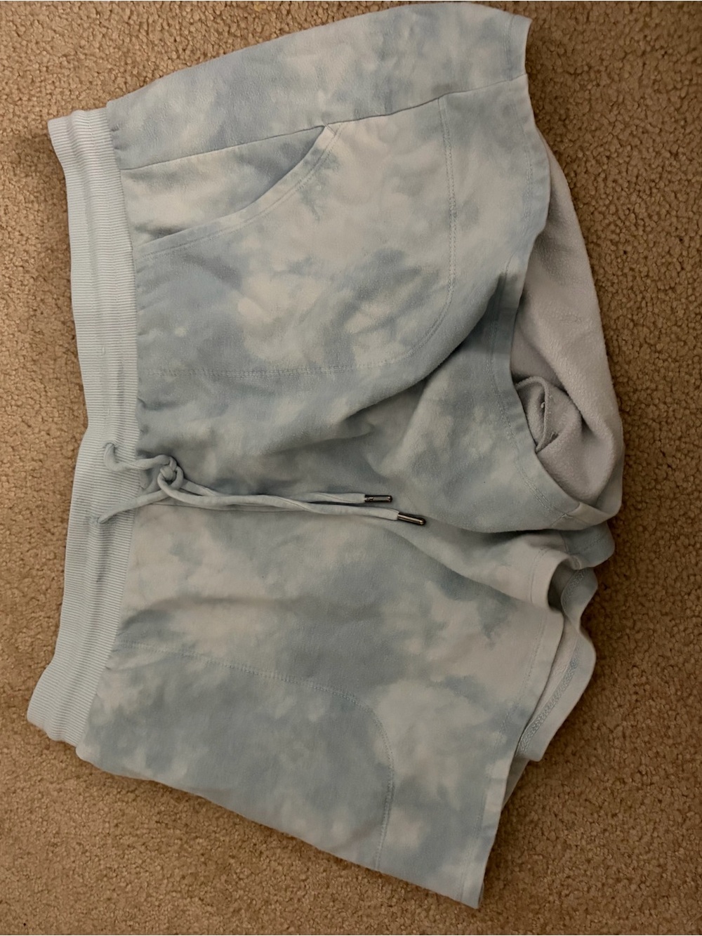 stars above Pastel Blue Tie-Dye Athletic Shorts